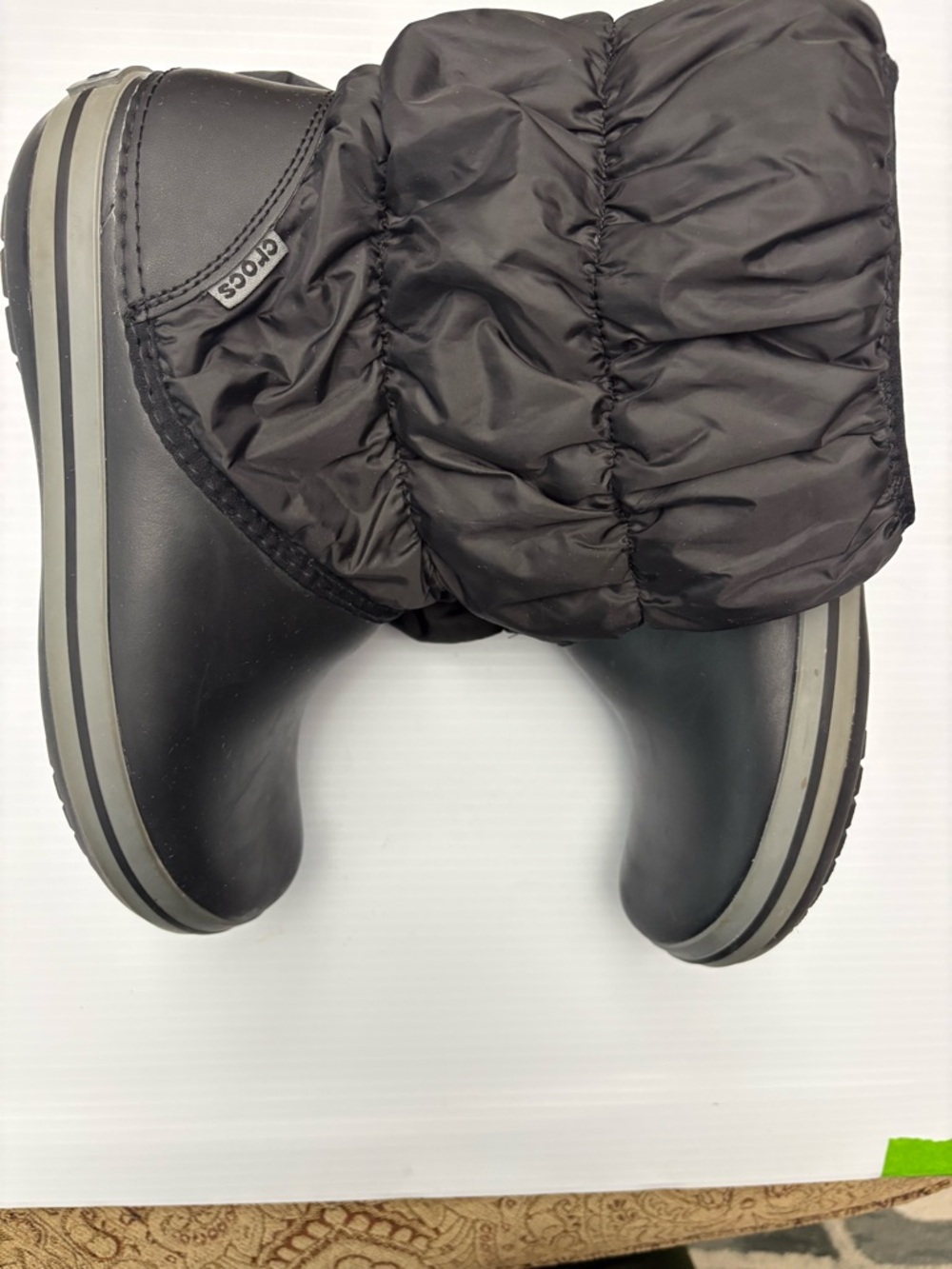 CROCS Black Quilted Puff Winter Boots - Picture 2 of 5